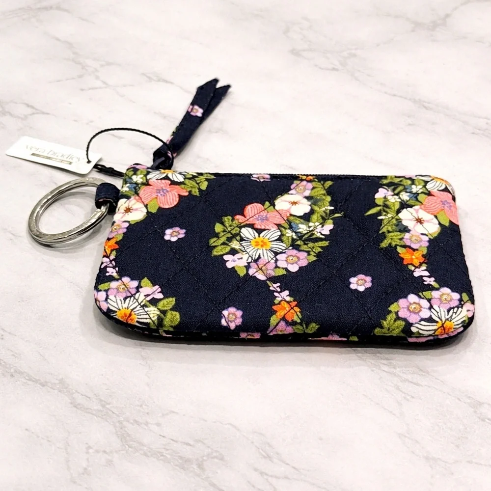 Vera Bradley Paisley Floral ID Card Holder with Keyring - Picture 2 of 2